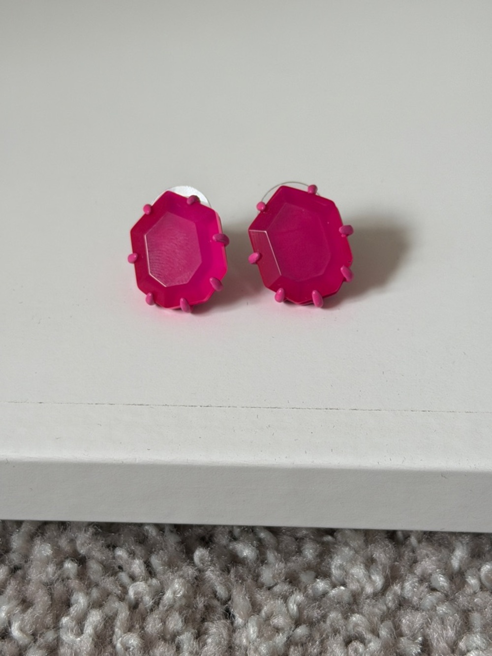 Kendra Scott Pink Octagon Stud Earrings